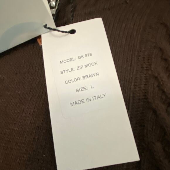 Gionfriddo Wool Cashmere 1/4 Zip Pullover Sweater Mens Size Large Brown - Picture 10 of 10